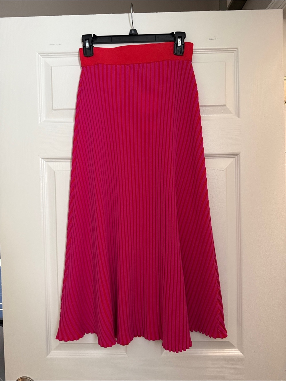 Zara Hot Pink Pleated Midi Skirt